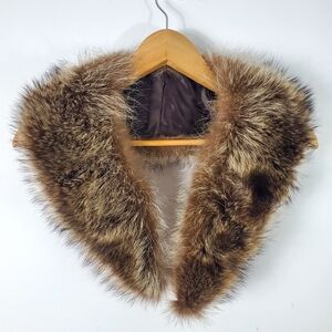 Real Fur Collar Browm